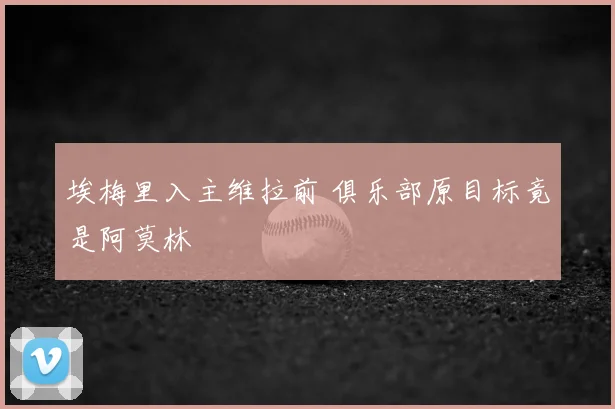 埃梅里入主维拉前 俱乐部原目标竟是阿莫林